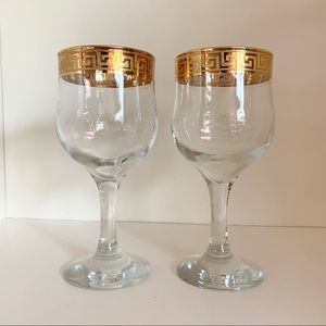Gold trim goblet glasses